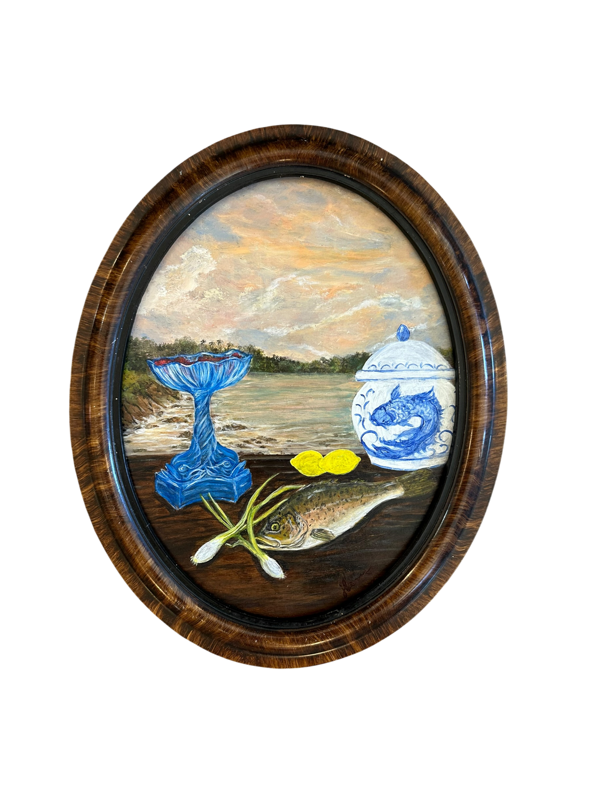 Jenn Leverett Art - Oval Landscape Still Life