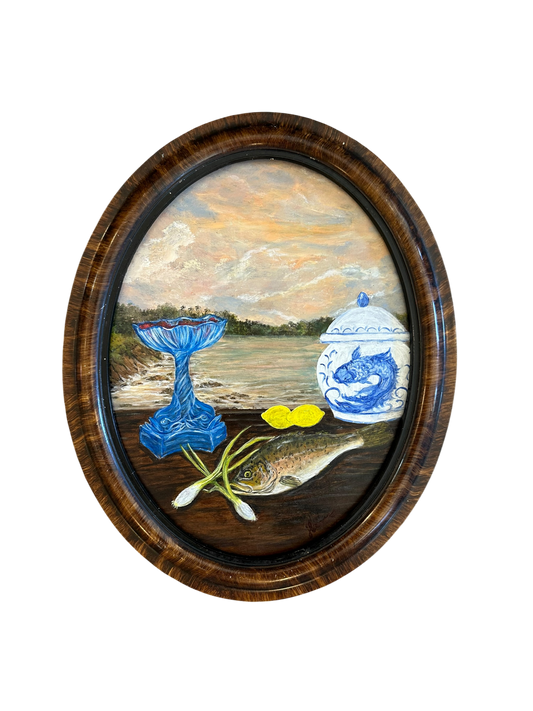 Jenn Leverett Art - Oval Landscape Still Life
