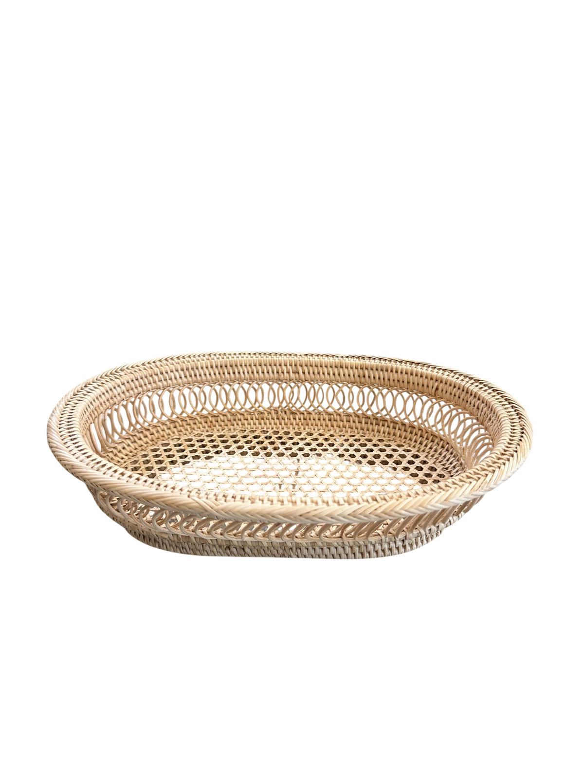 Oval Rattan Spiral Dish