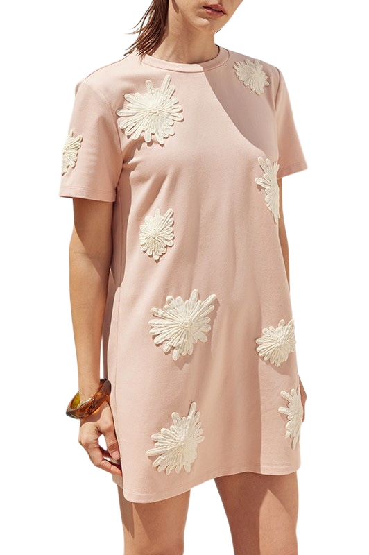 T-Shirt Dress w/ Floral Details