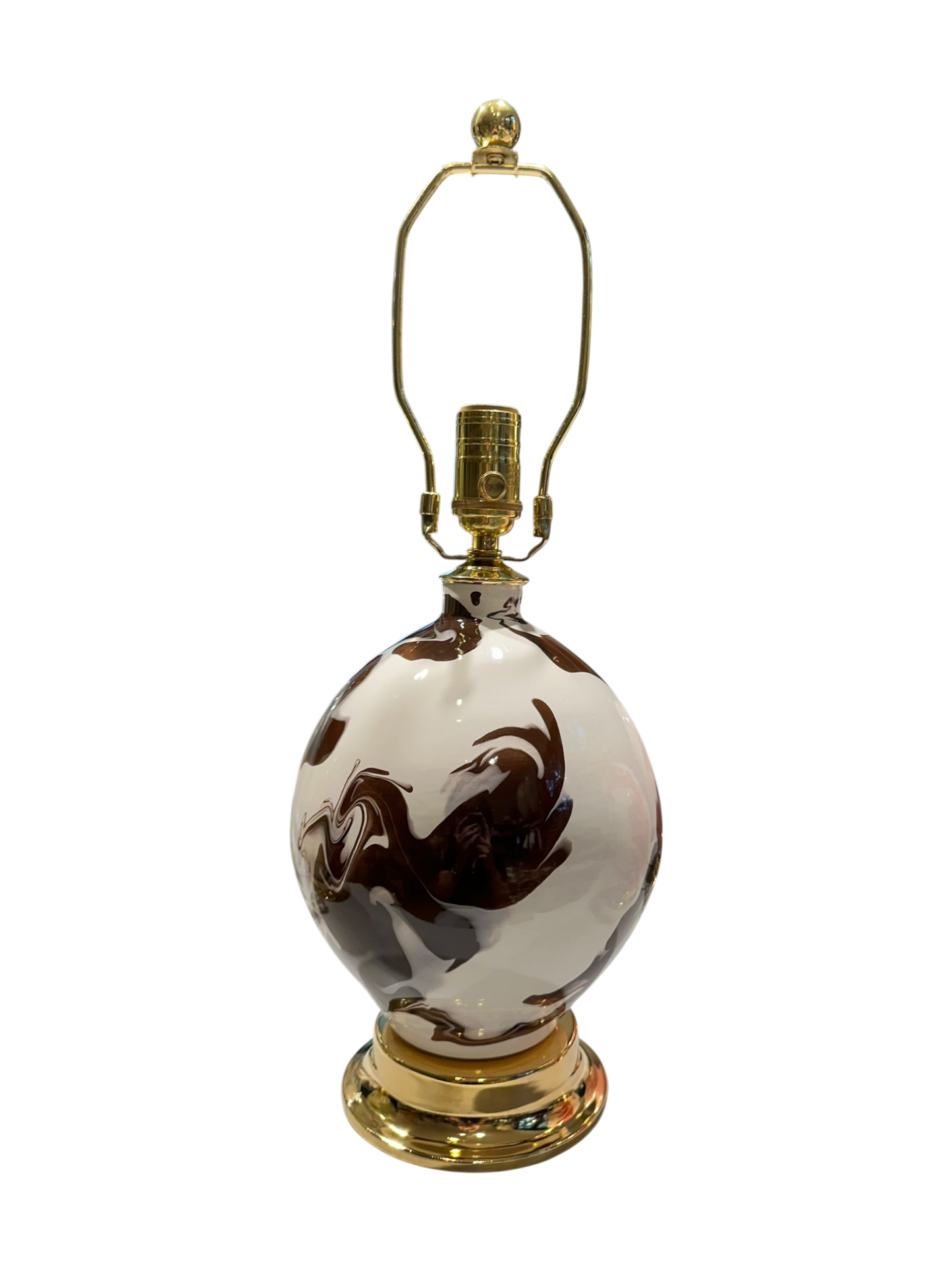 Maypearl Lamp in Brown & White Geode