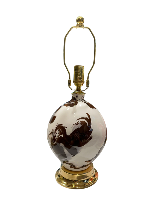 Maypearl Lamp in Brown & White Geode