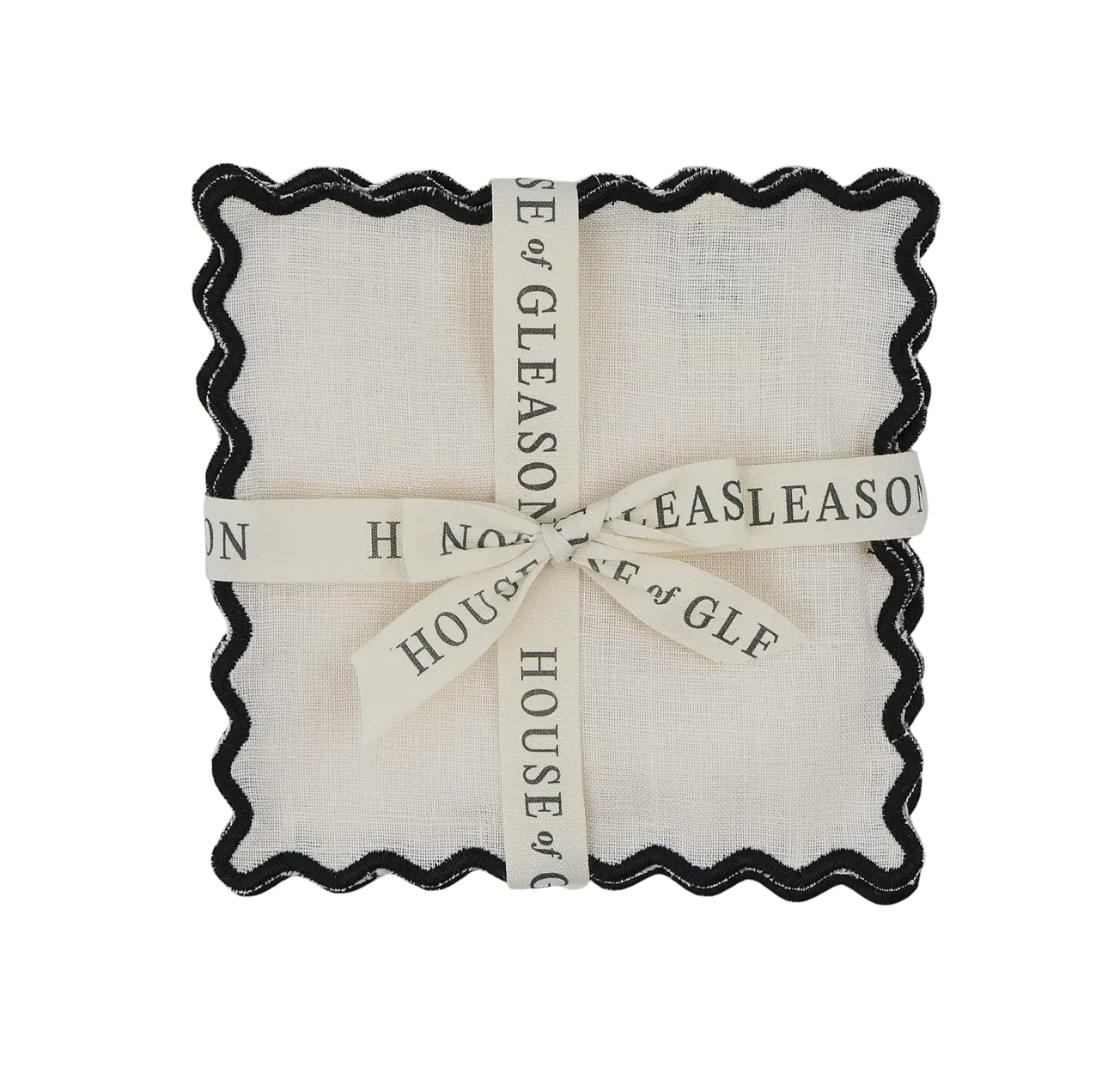 Cream Linen Square Cocktail Napkins - Set of 4