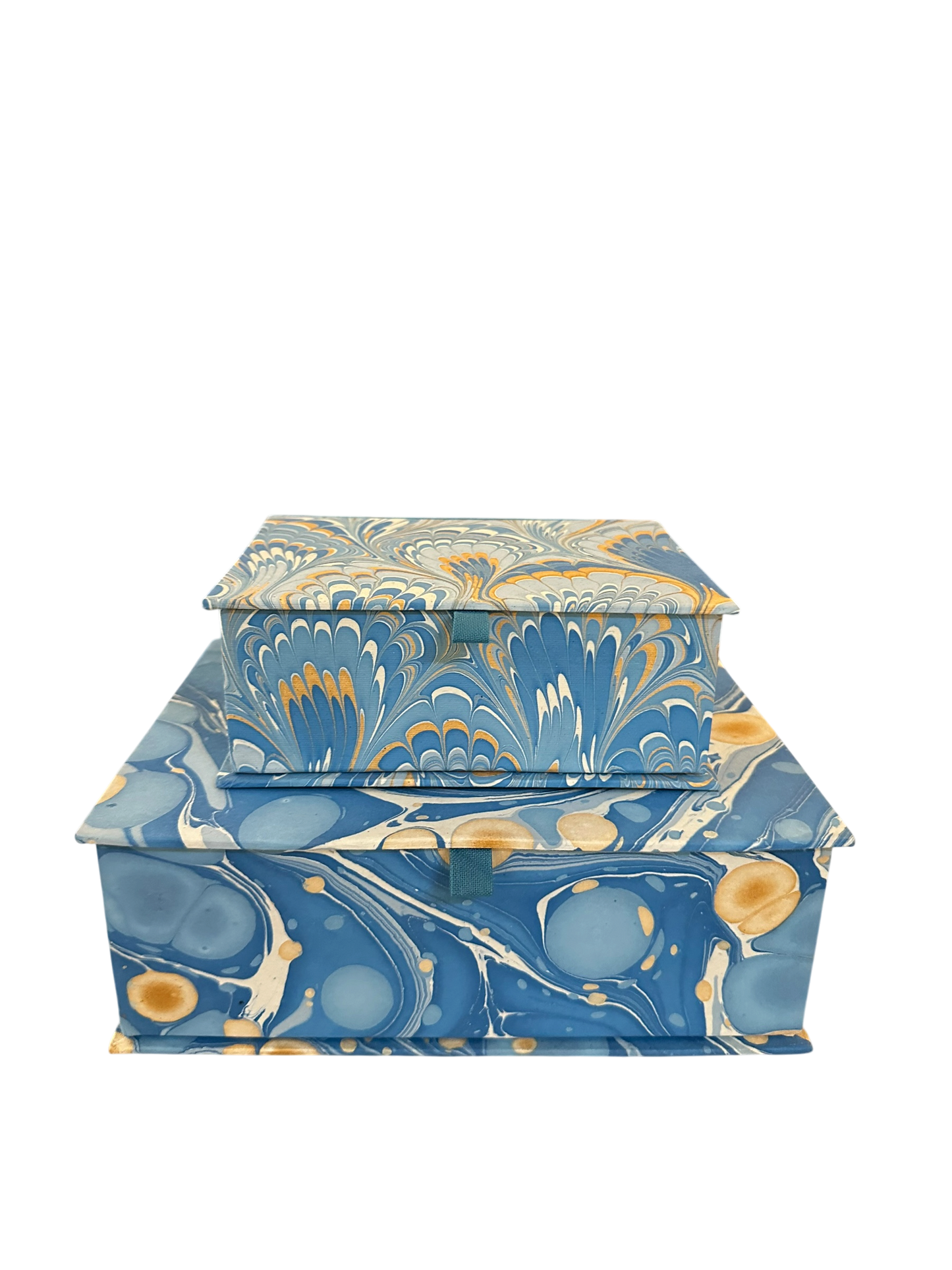 Marbled Keepsake Box Set - Blue/Golden