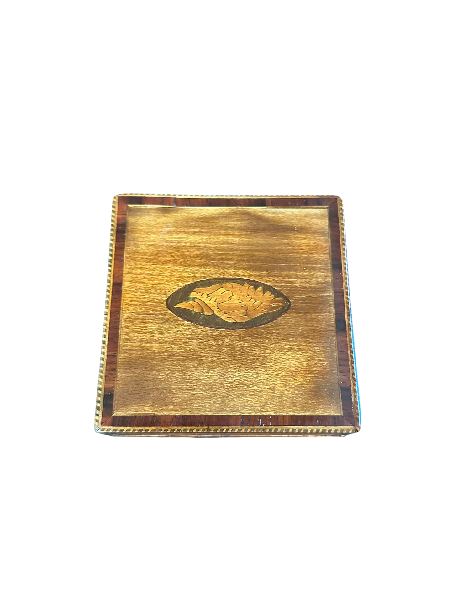 English Tea Caddy w/ Stringing & Shell Inlay c. 1790