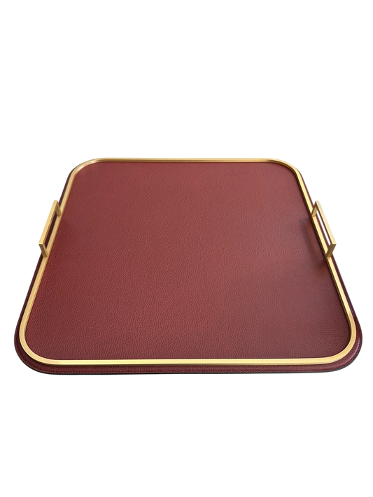 Large Square Bellini Tray / Brass Handles