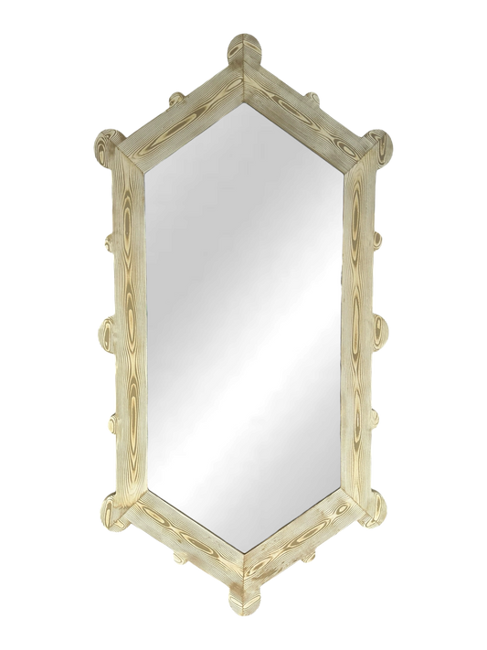 Bespoke Hand-Painted Dauphine Mirror in Bronze Faux Bois