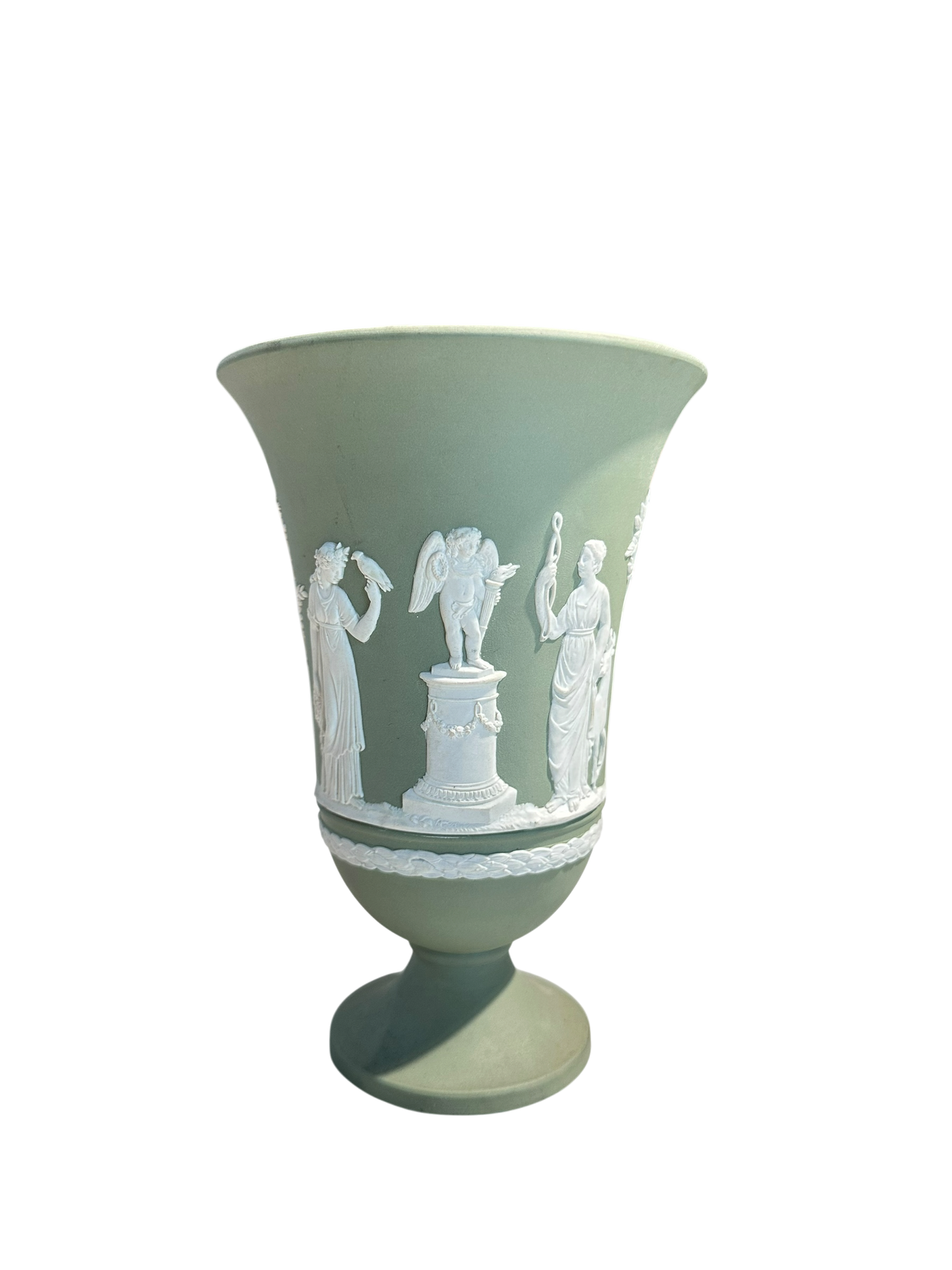 Arcadian Vase - Celadon Jasperware by Wedgwood