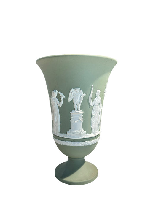 Arcadian Vase - Celadon Jasperware by Wedgwood