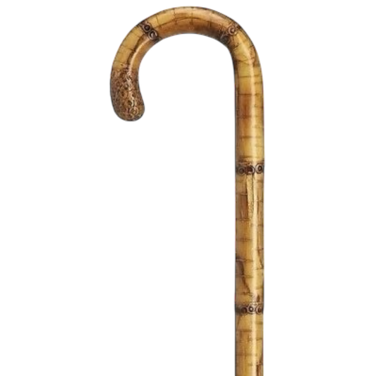 Carved Bulb Nose Crook Cane