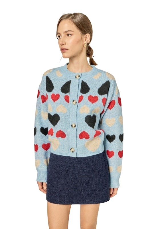 Crewneck Heart Cardigan