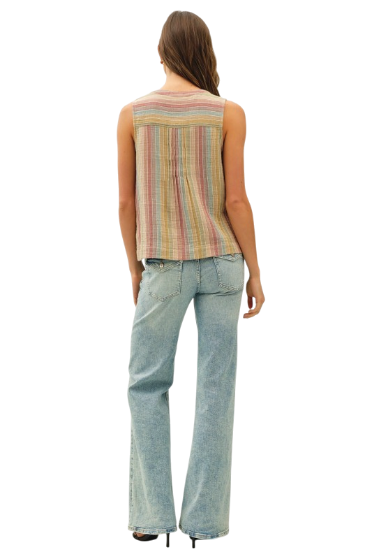 Stripe Gauze Top