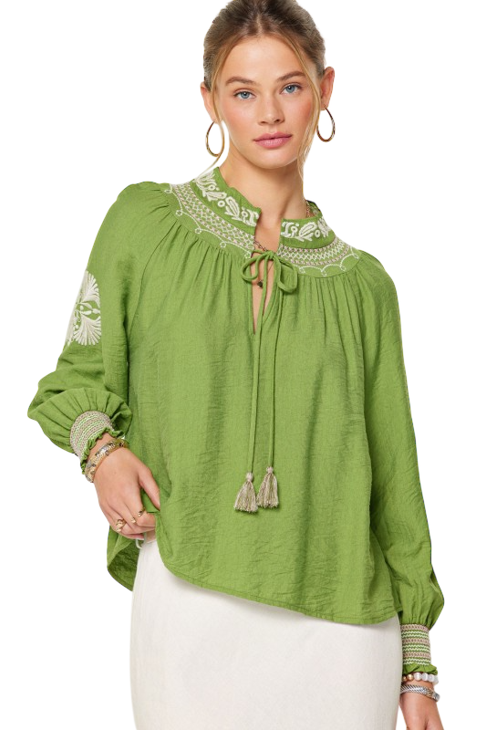 Boho Embroidered Blouse - Two Colors