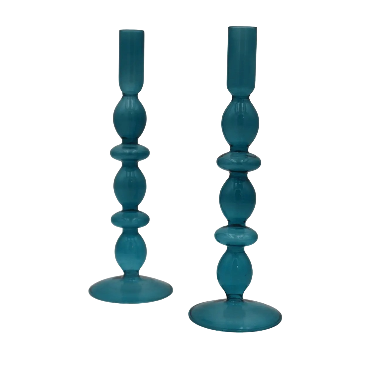 Azure Blue Candlestick Pair