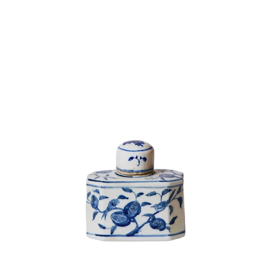 Blue and White Pomegranate Lidded Caddy