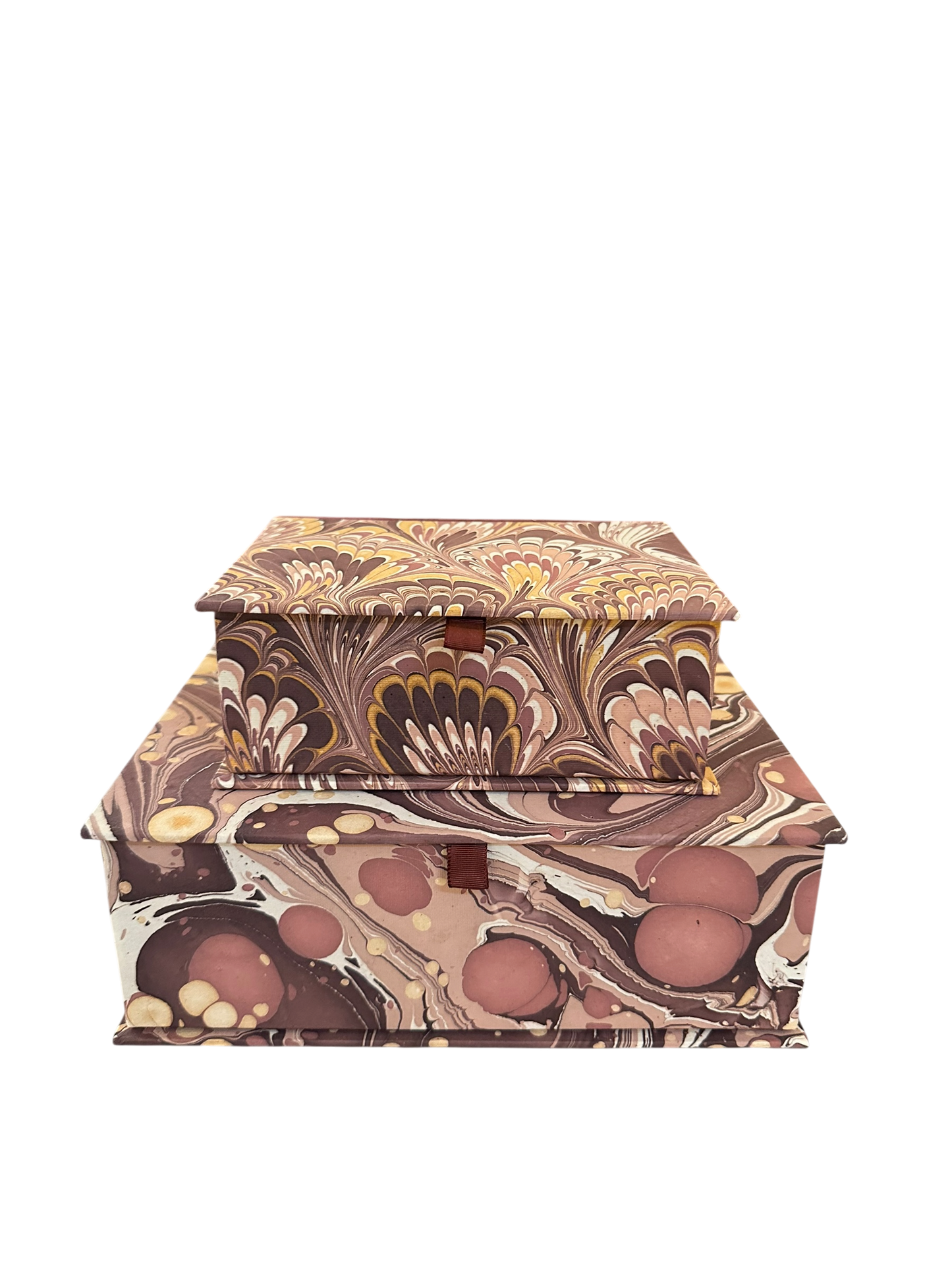 Marbled Keepsake Box Set - Burgundy/Golden