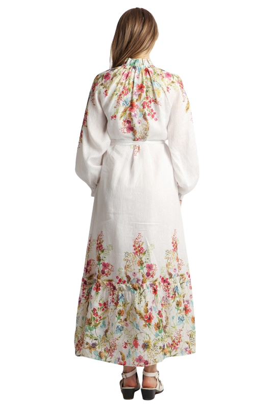 Multicolor Floral Linen Maxi