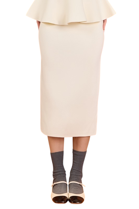 H-Line Knit Midi Skirt