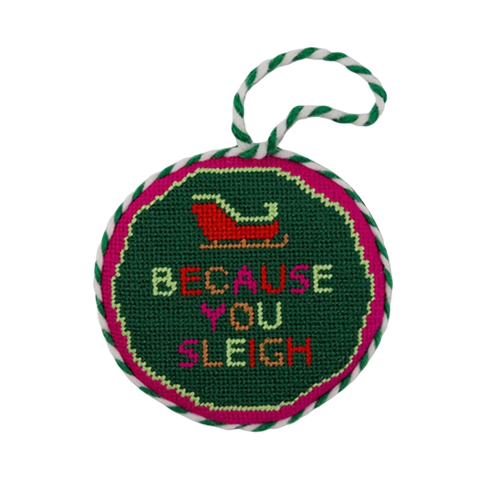 Sleigh Needlepoint Ornament