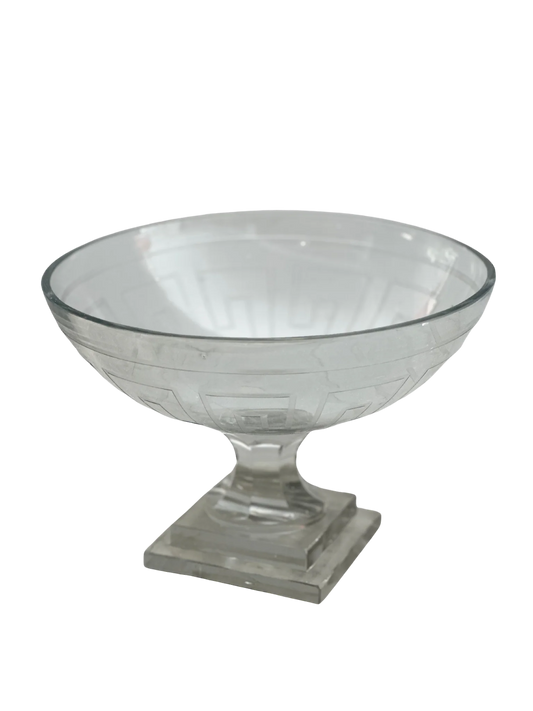 Greek Key Footed Bowl