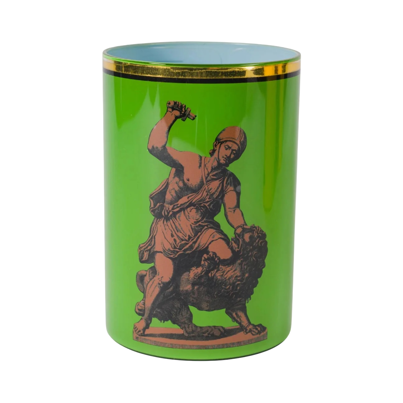 Roman Soldier & Lion Brush Pot