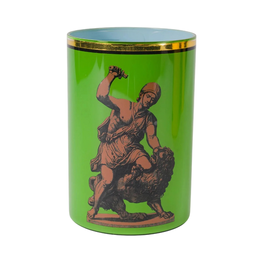 Roman Soldier & Lion Brush Pot