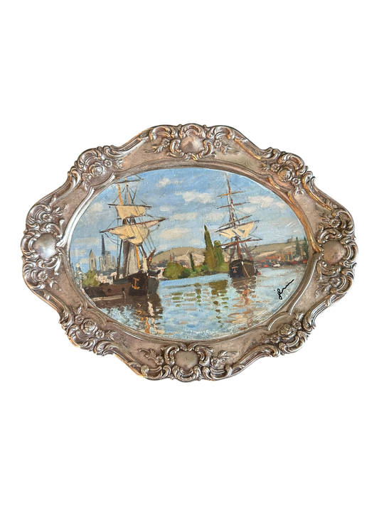 Jenn Leverett Art - Sailboat on Silver Tray