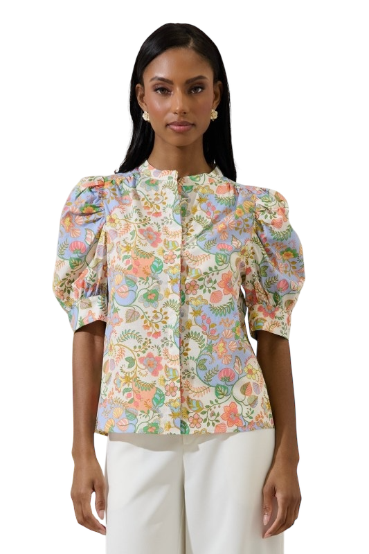 Zamara Floral Drape Sleeve Top