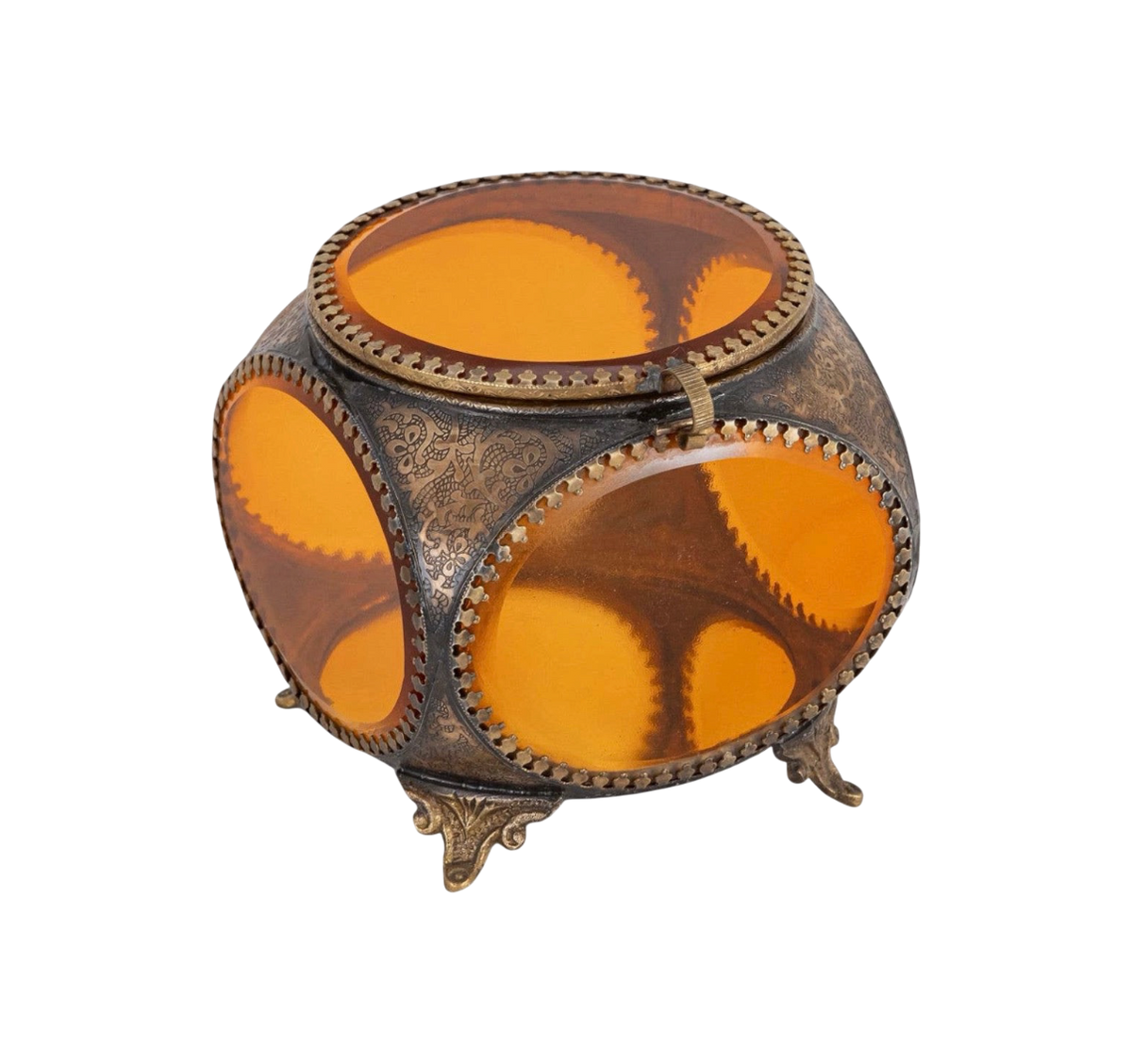 French Amber Jewelry Box