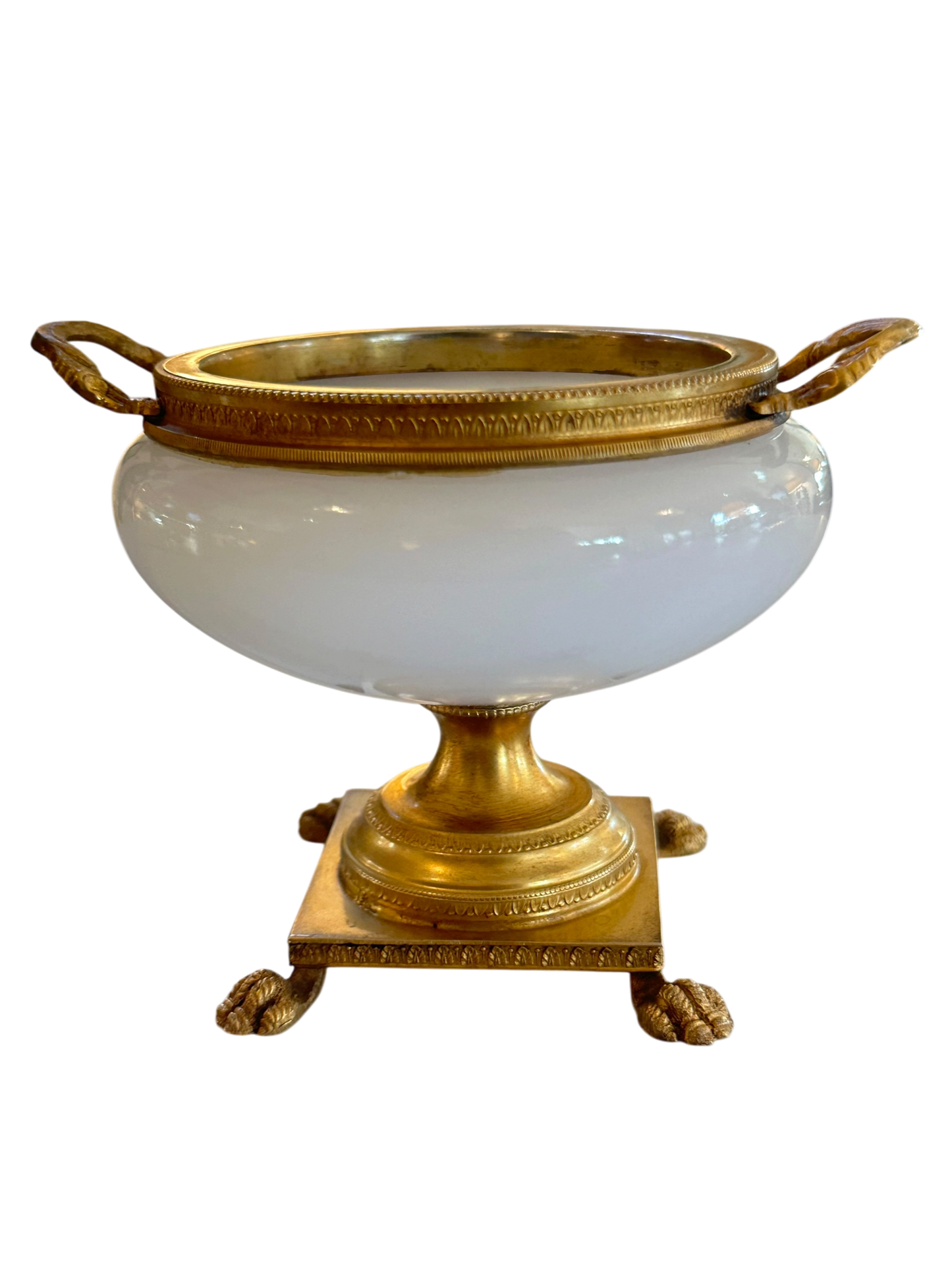 Antique Opaline Box with Pedestal