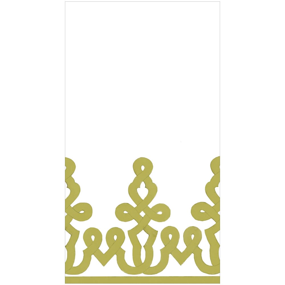 Dessin Moss Green Paper Linen Guest Towels - 15