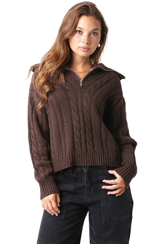 Cable Knit Quarter Zip - Two Colors!