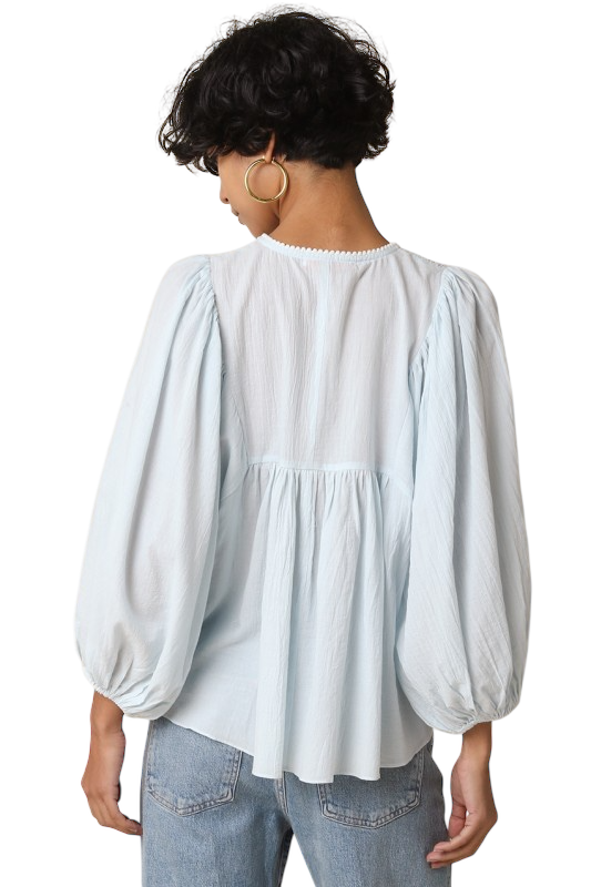 Tie Neck Linen Blouse - Two Colors!