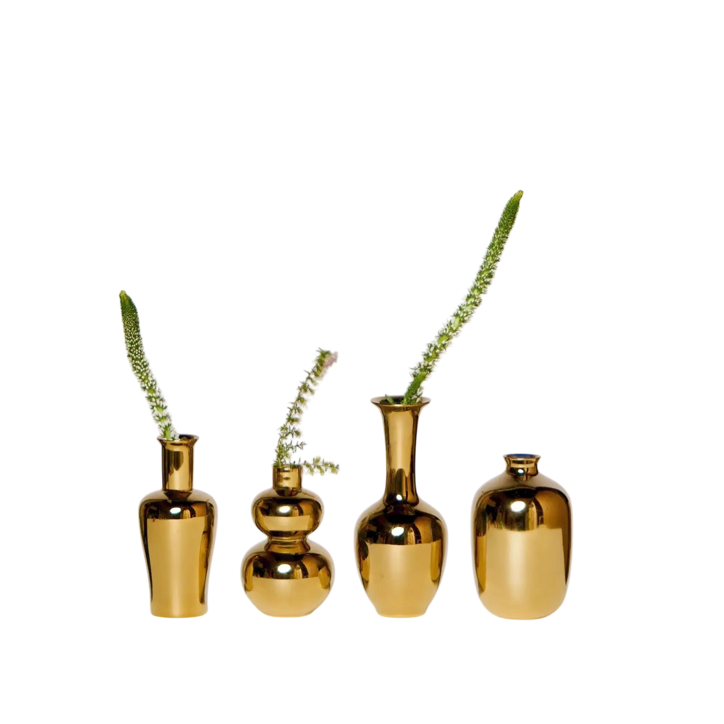Metallic Gold Porcelain Mini Vases