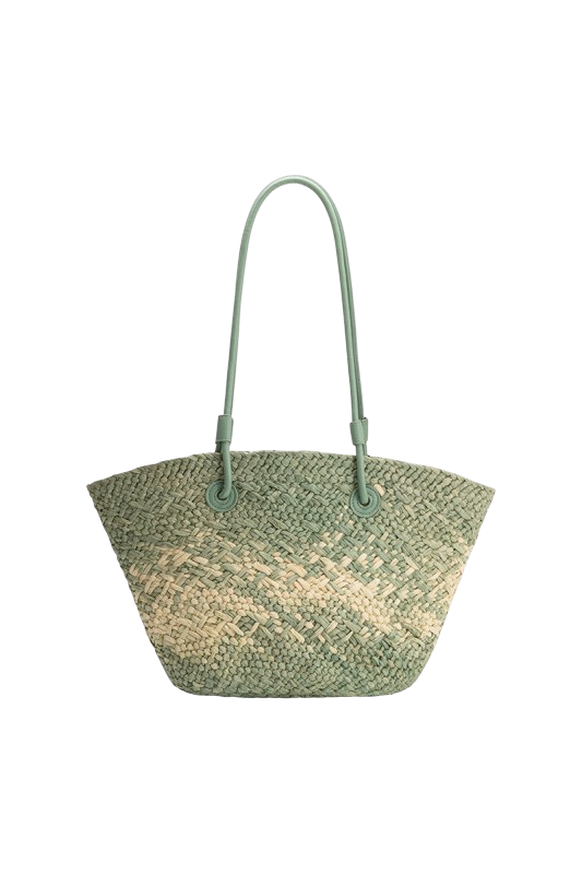 Sunset Sage Straw Tote Bag