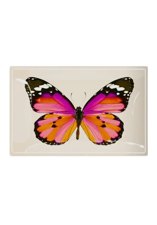 Pink Sardinia Butterfly Decoupage Tray