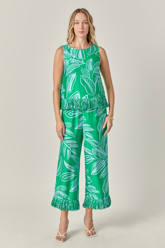 Banana Leaves Fringe Set
