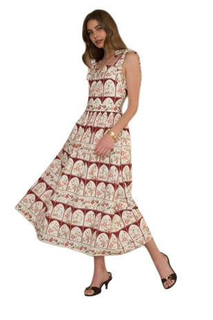 Geometric Floral Midi