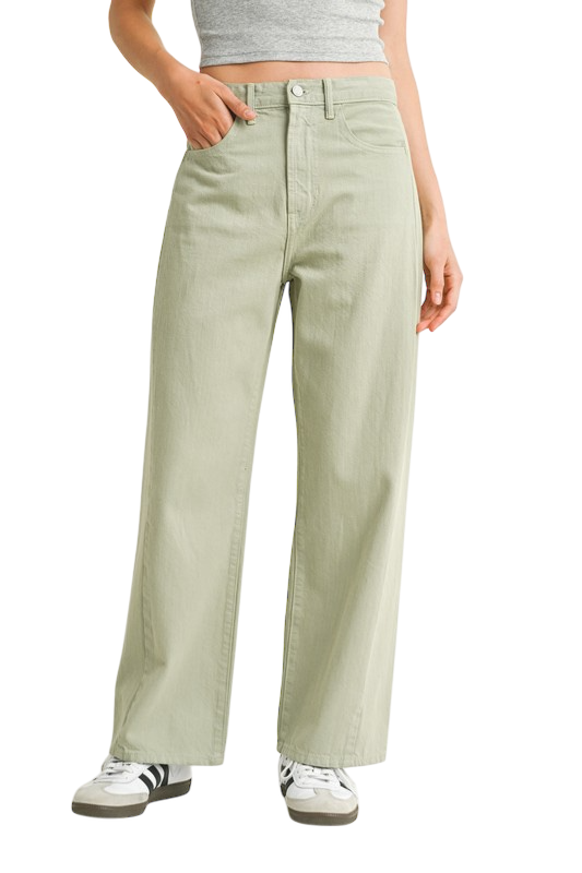 Barrel Jean in Eucalyptus