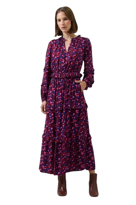 Split Neck Tiered Maxi