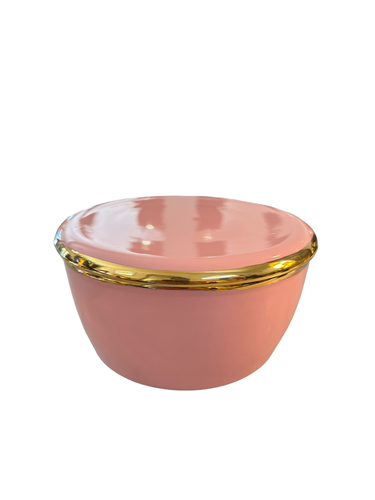 Lidded Box with Gold Luster Rim