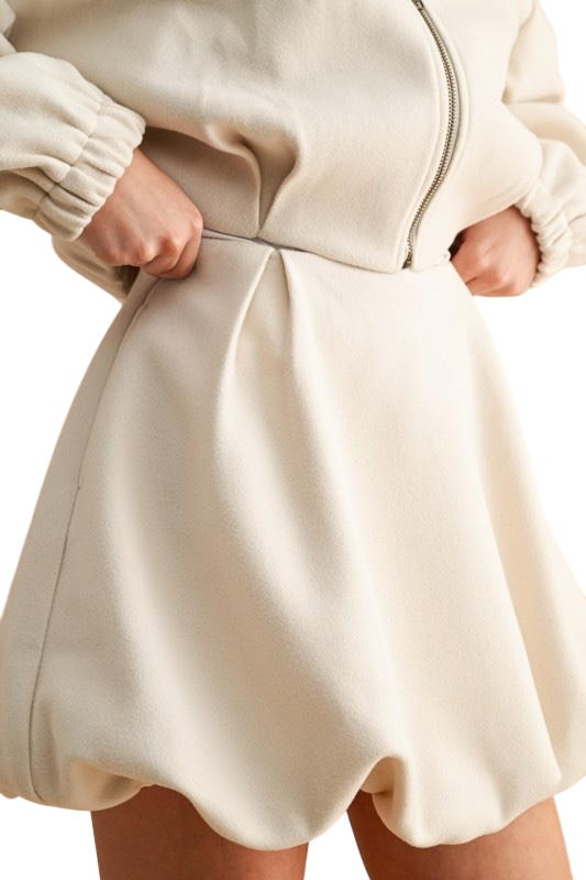 Pleated Detail Balloon Skirt