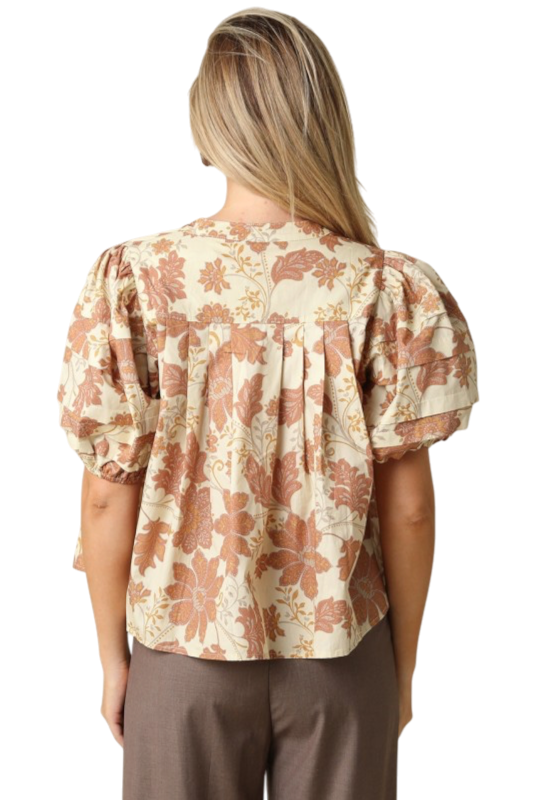 Floral Puff Sleeve Blouse