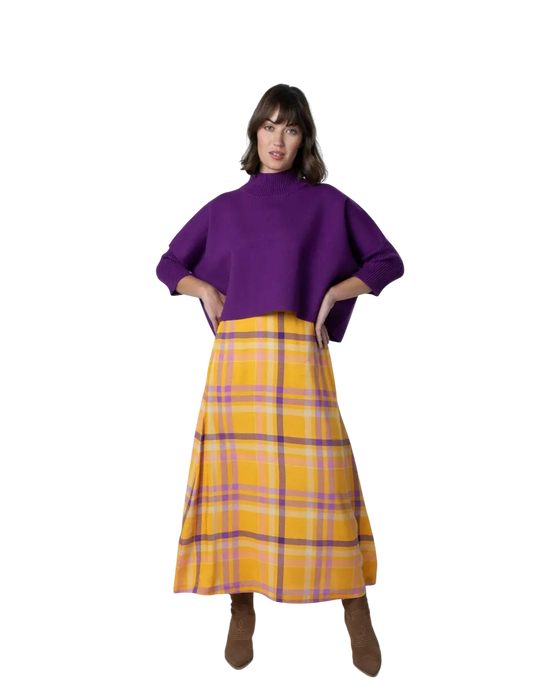 Yellow & Purple Plaid Skirt