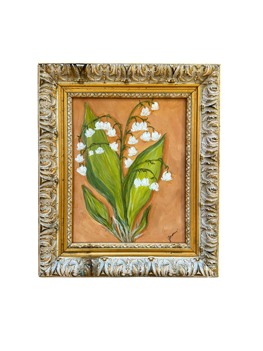 Jenn Leverett Art - Lily of the Valley in Gilt Frame
