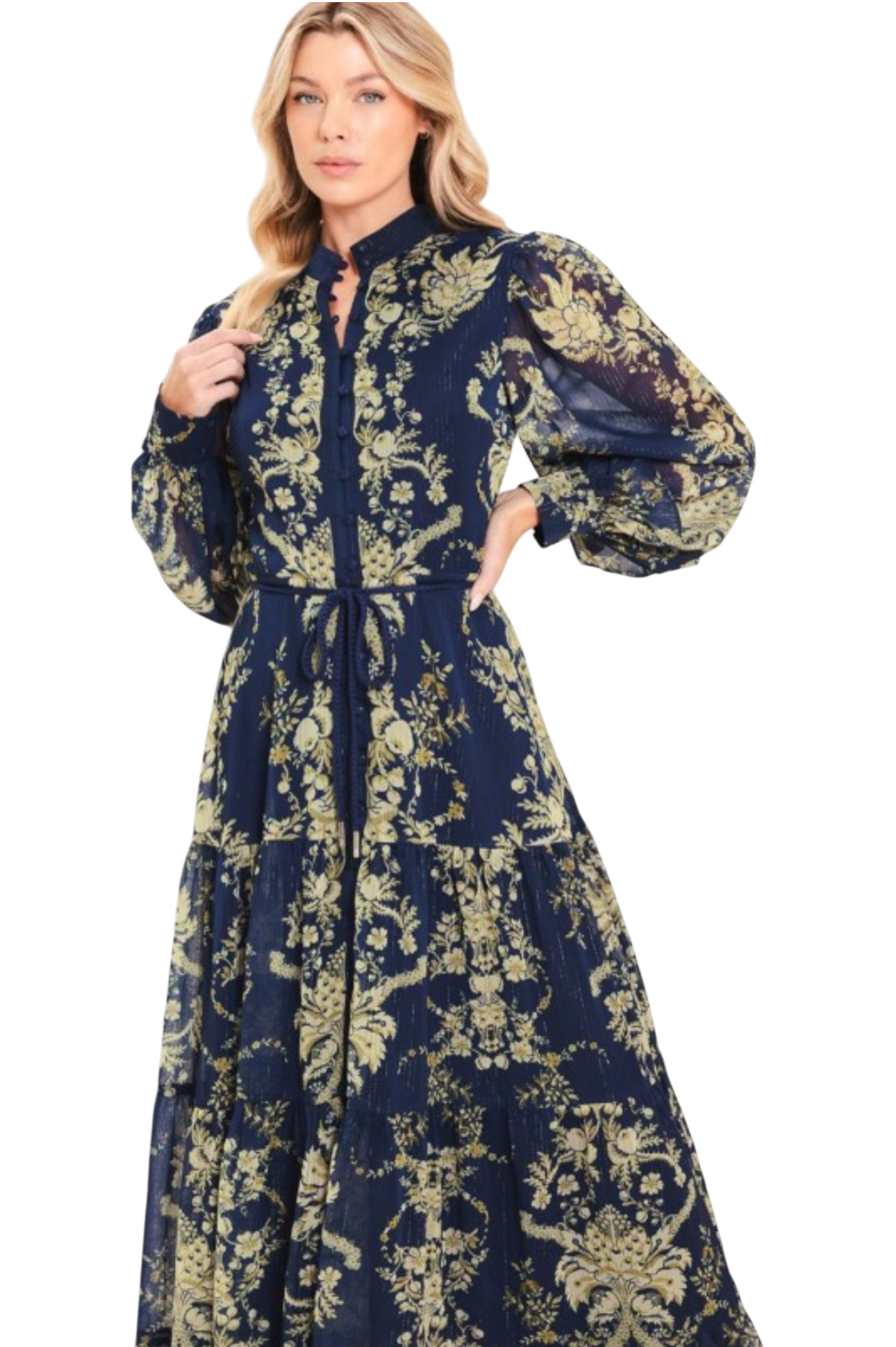 Navy Floral Maxi Dress