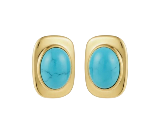 Turquoise Gold Earrings