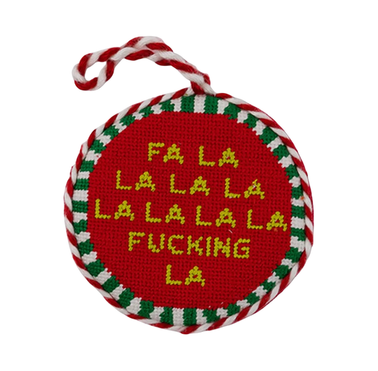 Fa La La Needlepoint Ornament