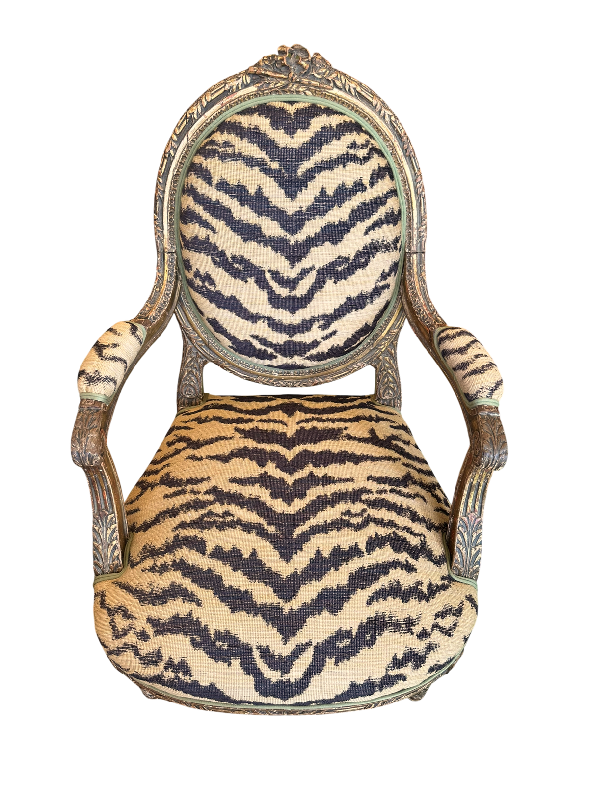 Pair of Louis XVI Armchairs in Schumacher Tiger