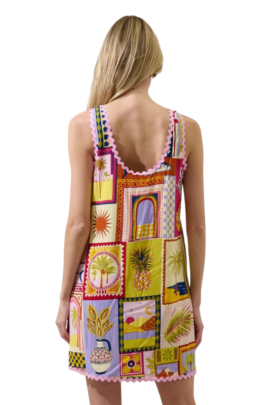 Ric Rac Postcard Mini Dress